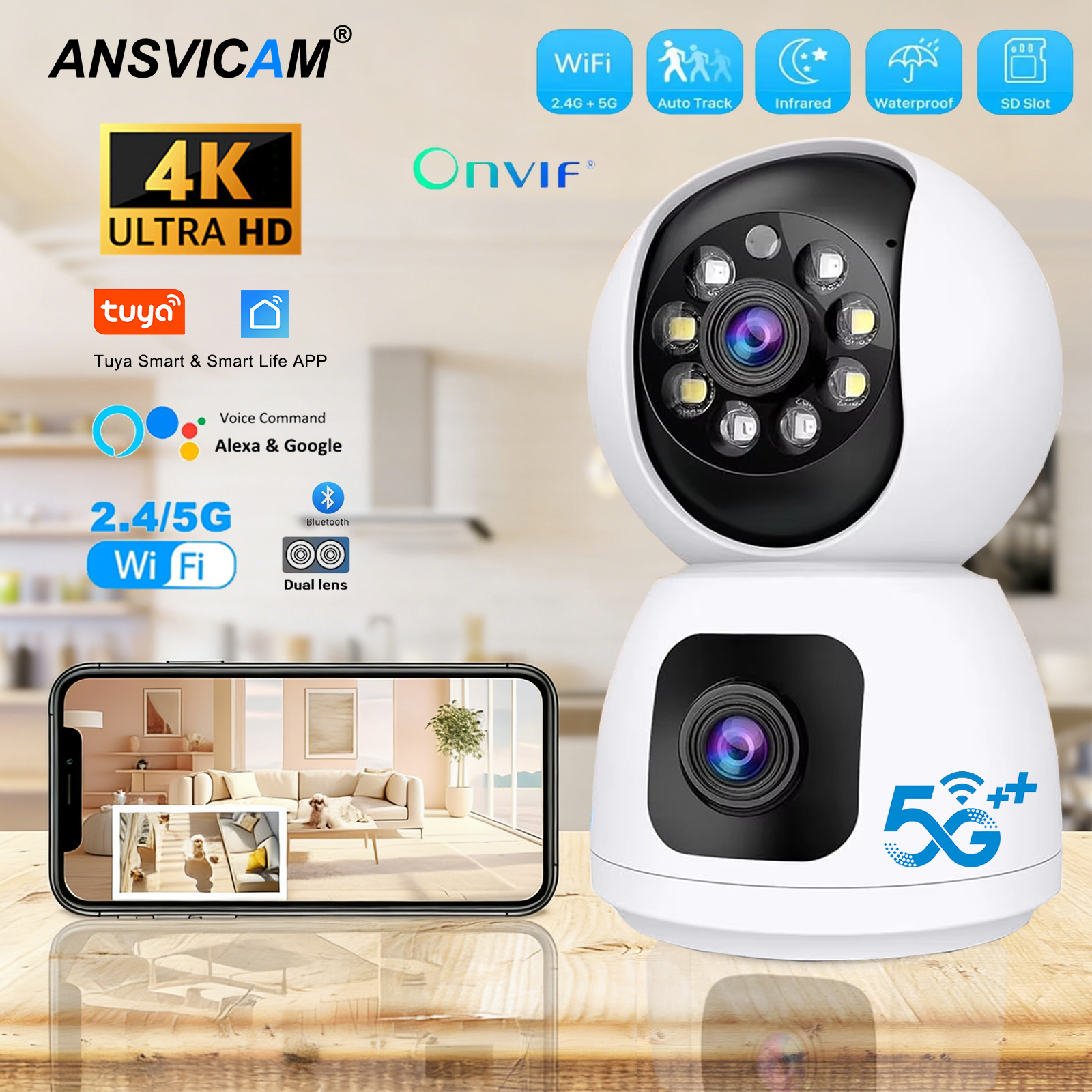 Home Cinema Screen - Tuya 4K 8MP HD WiFi Camera