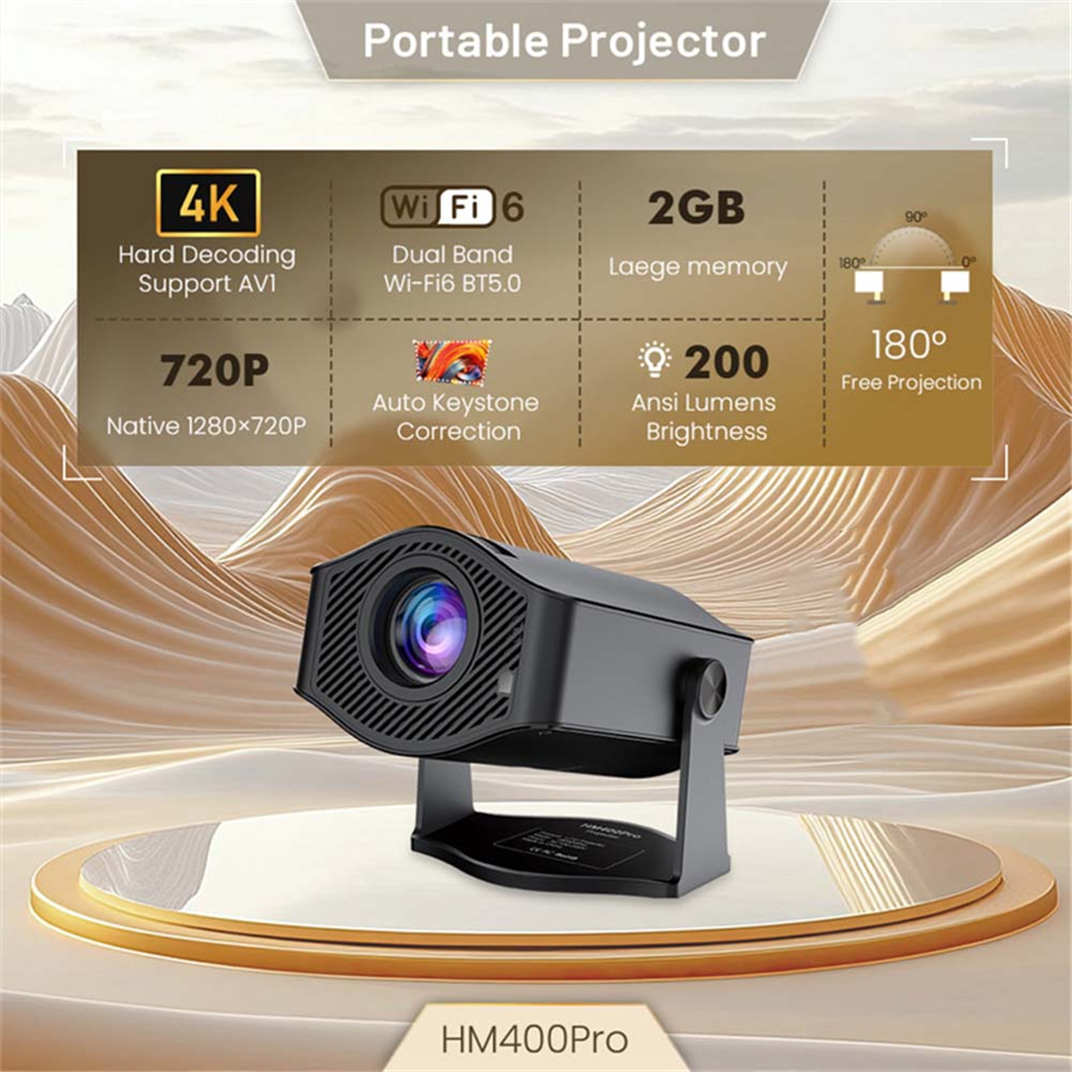 Home Cinema Projector - A74Z PRO Projector 4K Android 11,