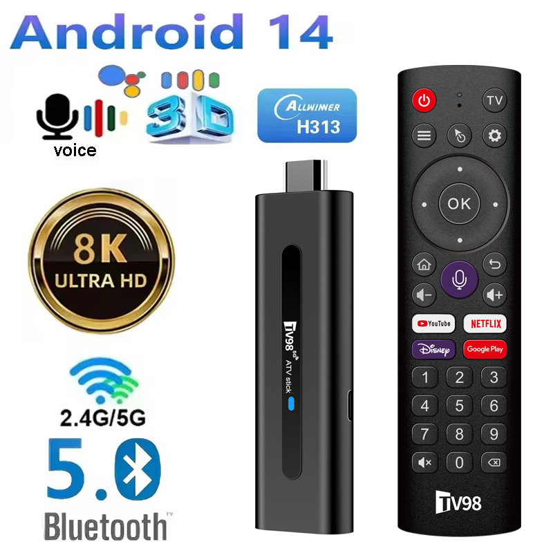 4K Media Player - TV98 ATV Stick Smart Android 14