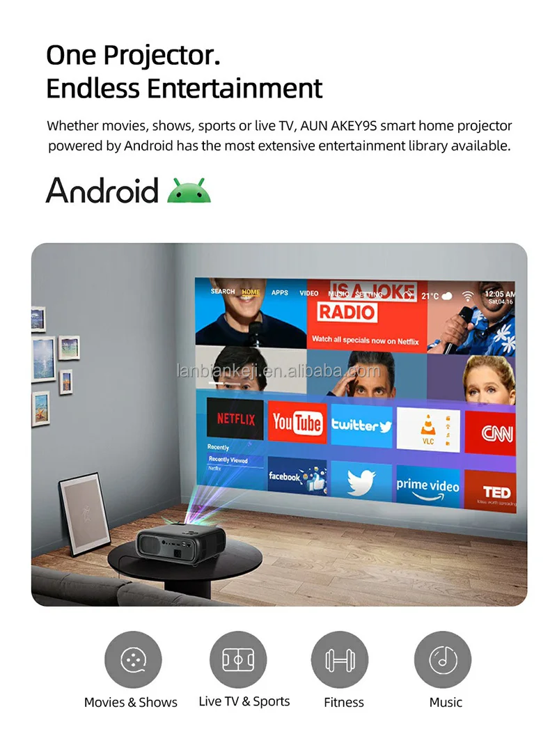 Full HD Android Projector AUN  - Home Cinema Projector recension och pris
