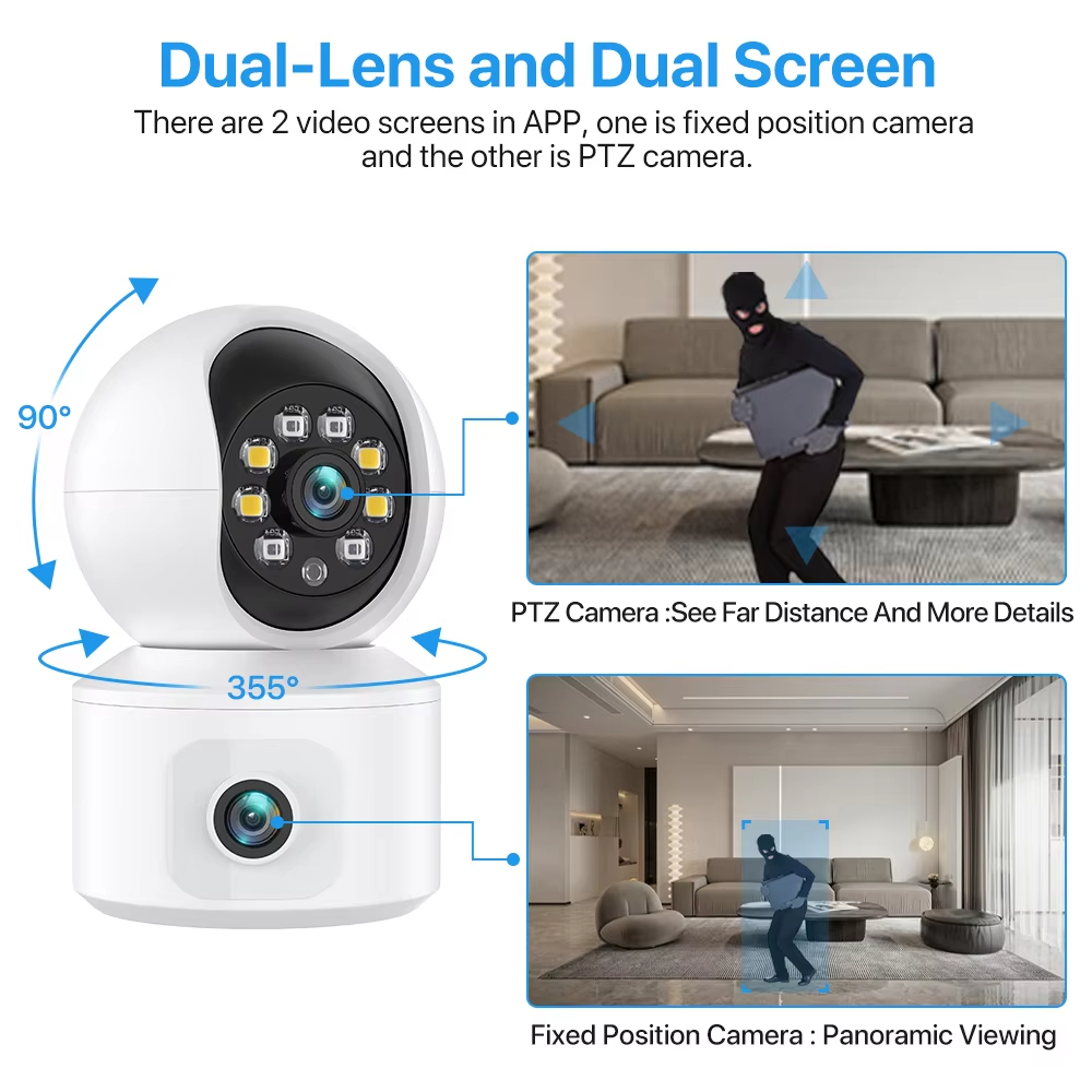6MP iCsee WiFi IP Camera Dual  - Home Cinema Screen recension och pris