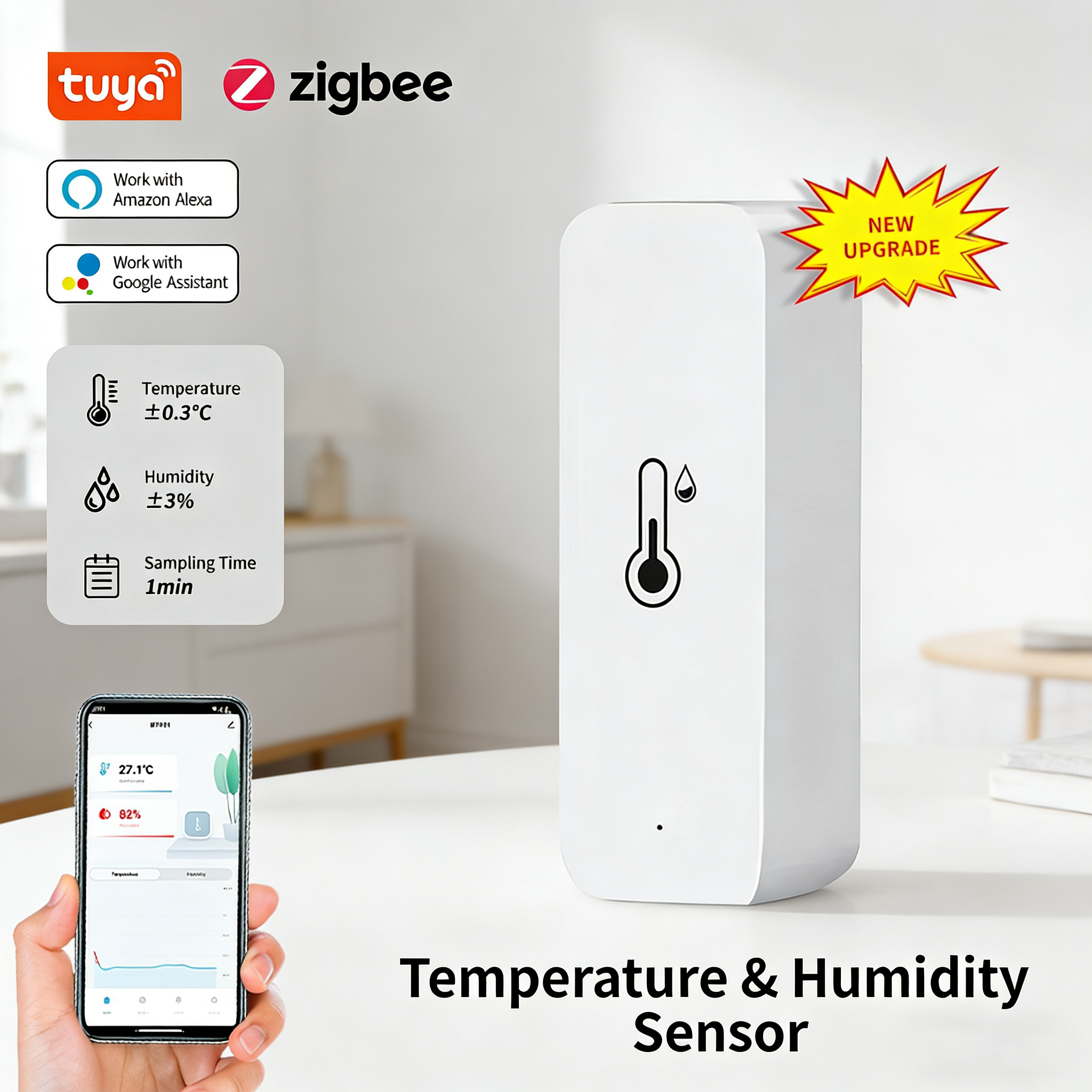 New Tuya Zigbee Smart Hygromet - Home Cinema Alexa recension och pris
