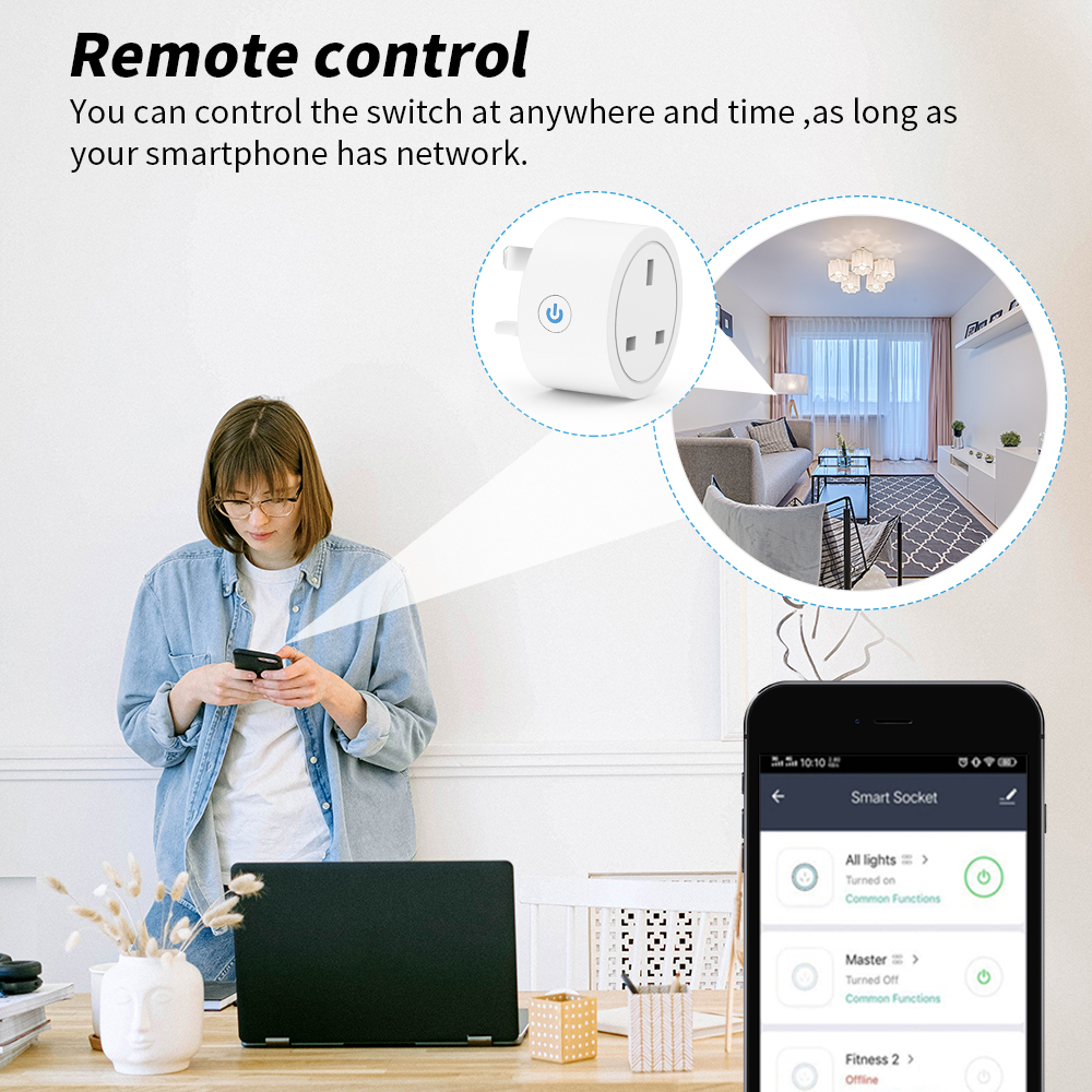 20A Tuya WiFi Smart UK Plug So - Home Cinema Alexa recension och pris