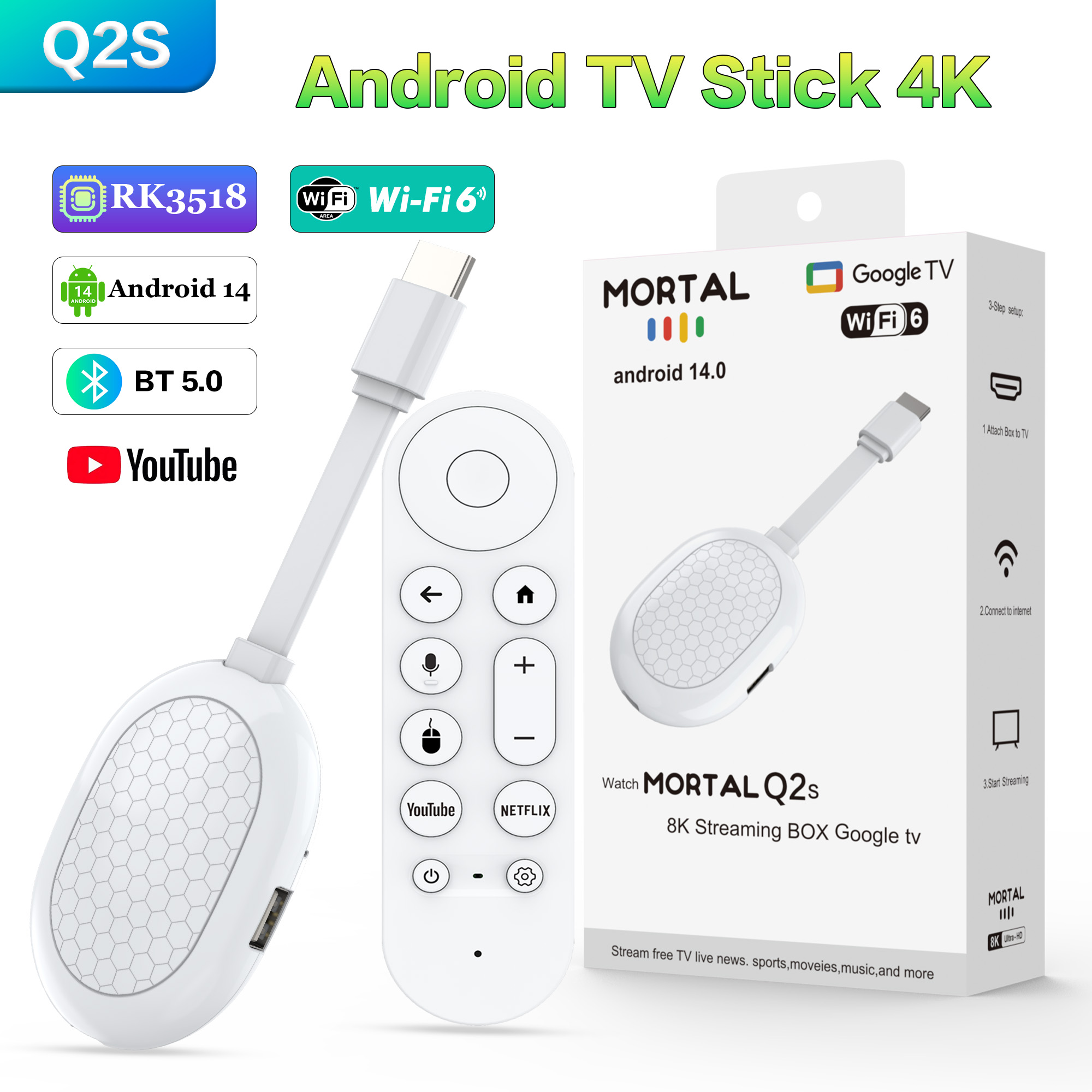 New Smart TV Stick Q2S Android - 4K Media Player recension och pris