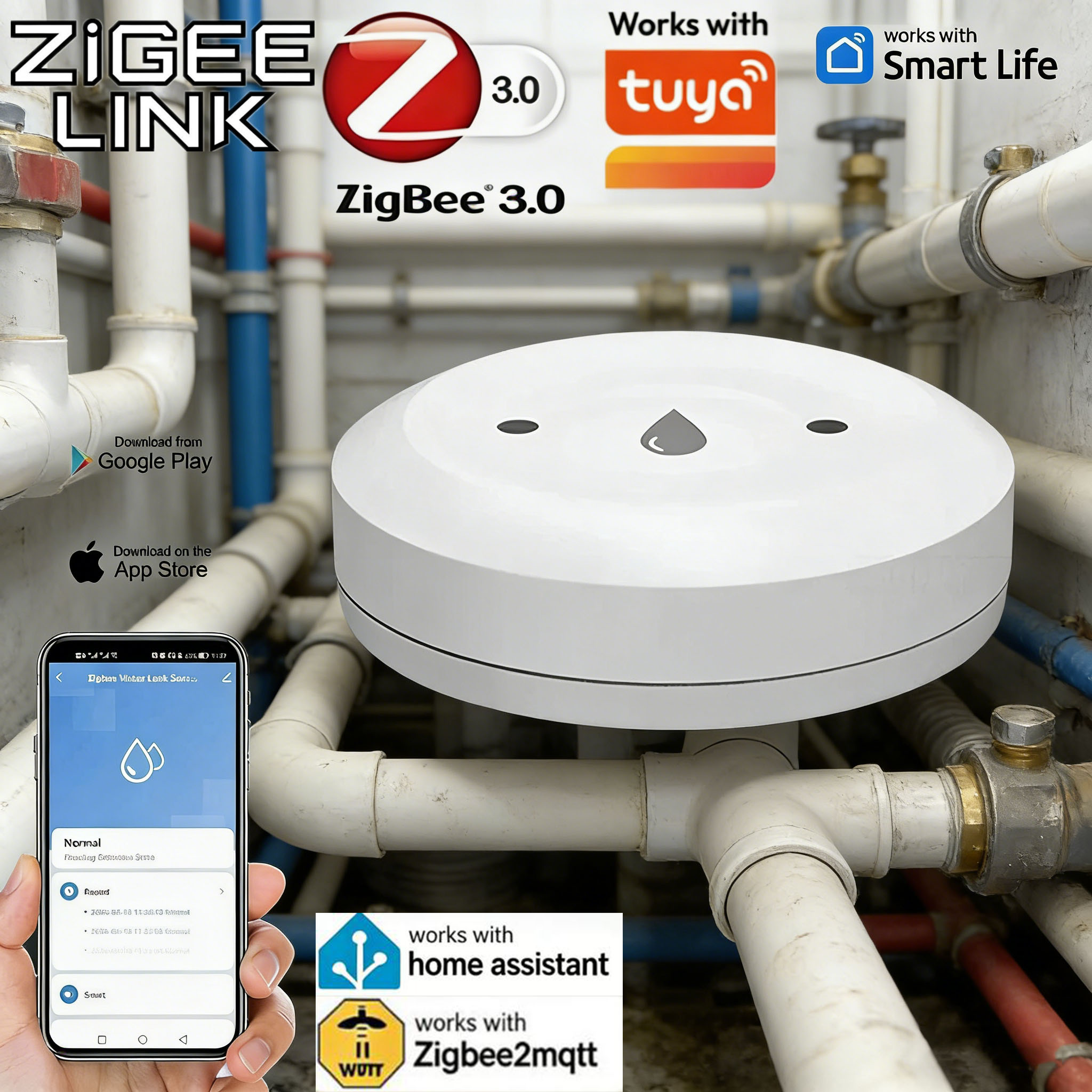 For Tuya Zigbee Smart Water Le - Home Cinema Alexa recension och pris