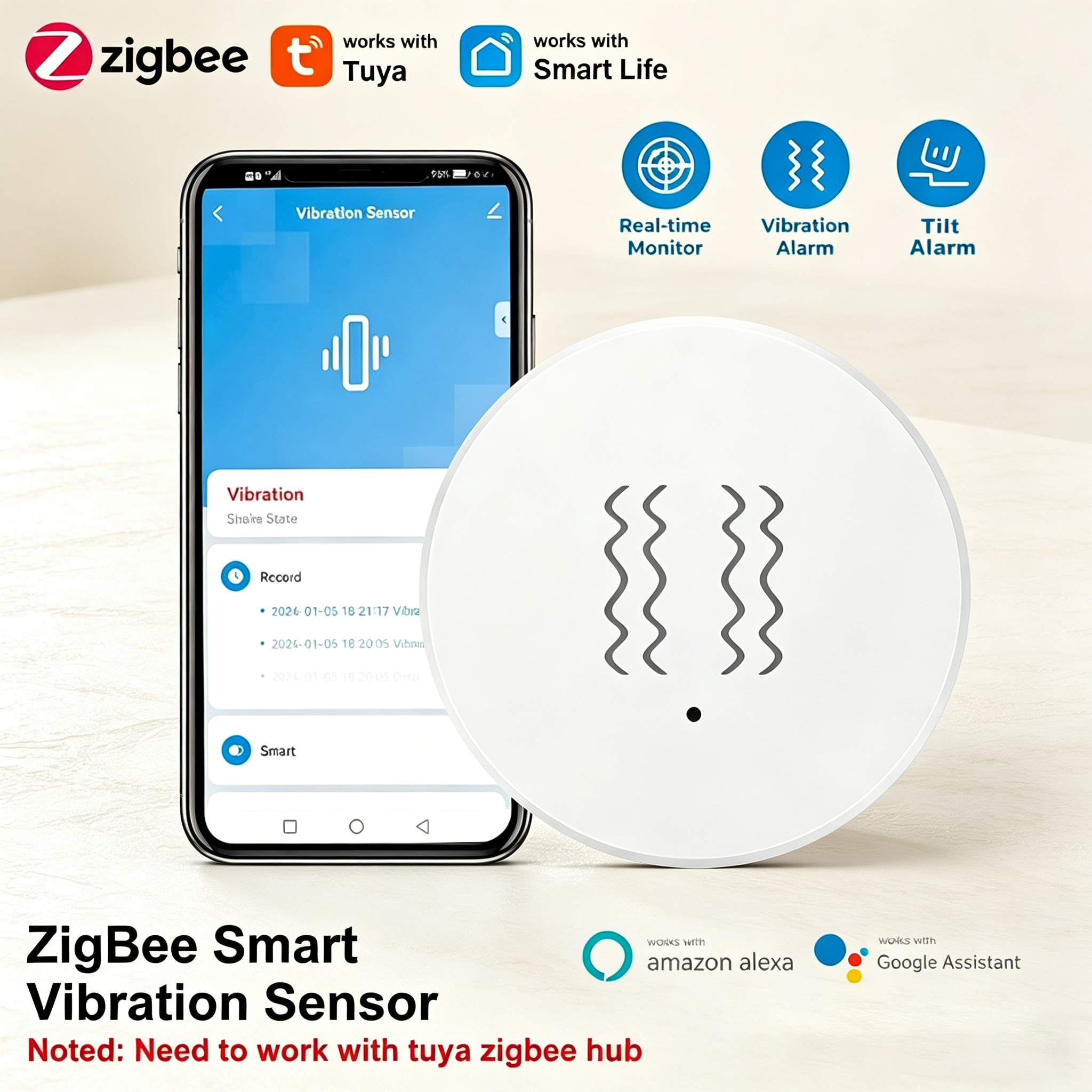 Tuya ZigBee Smart Vibration &  - Home Cinema Alexa recension och pris