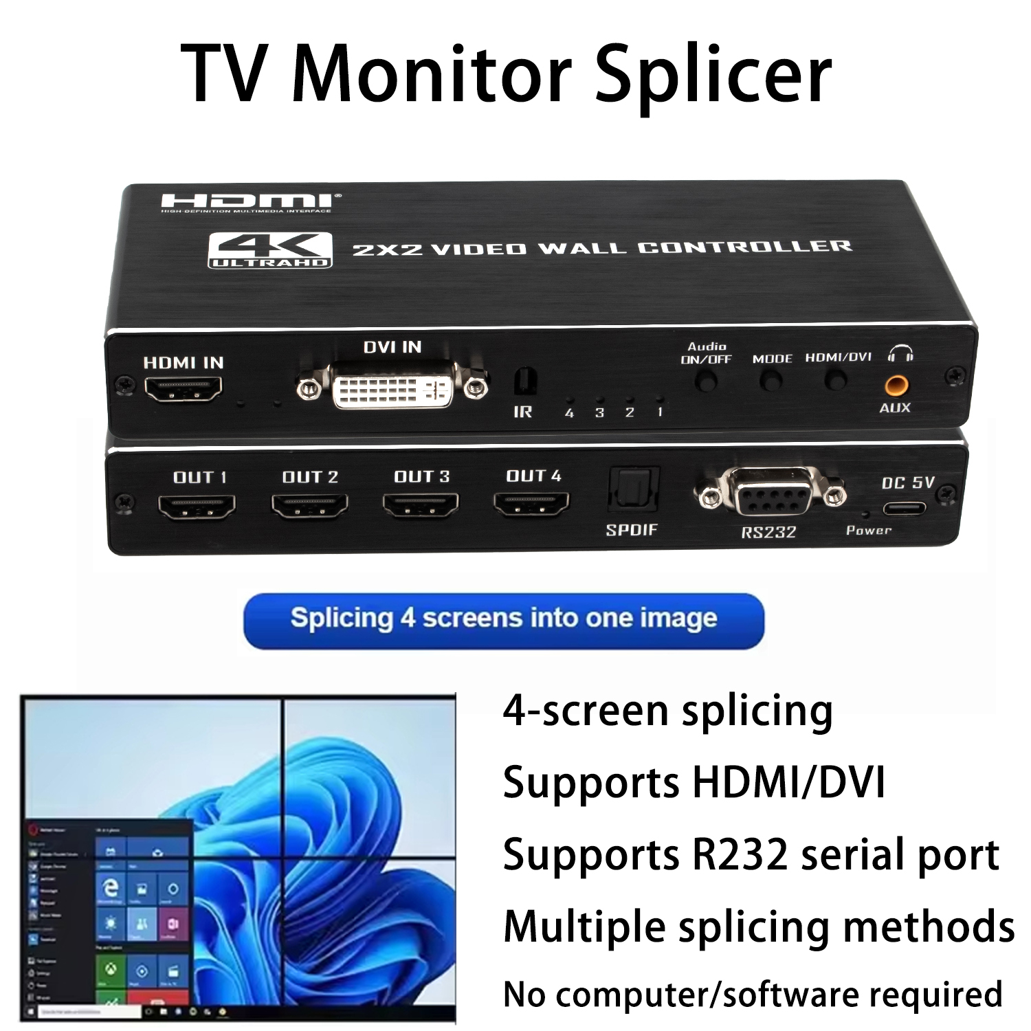 4K 2x2 Video Wall Controller T - Home Cinema Screen recension och pris