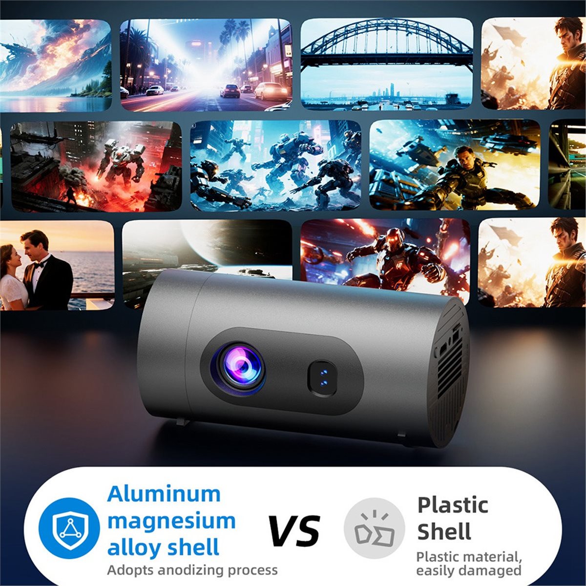 A73T Q8 Mini Android 13 WIFI 6 - Home Cinema Projector recension och pris