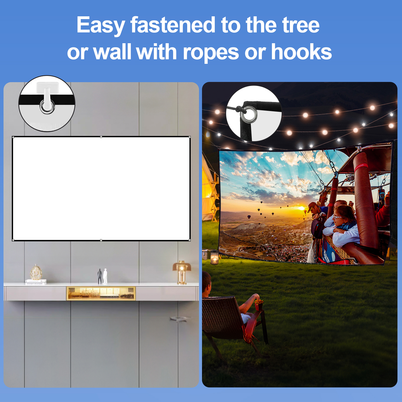 80-inch Portable HD Projector  - Home Cinema Screen recension och pris