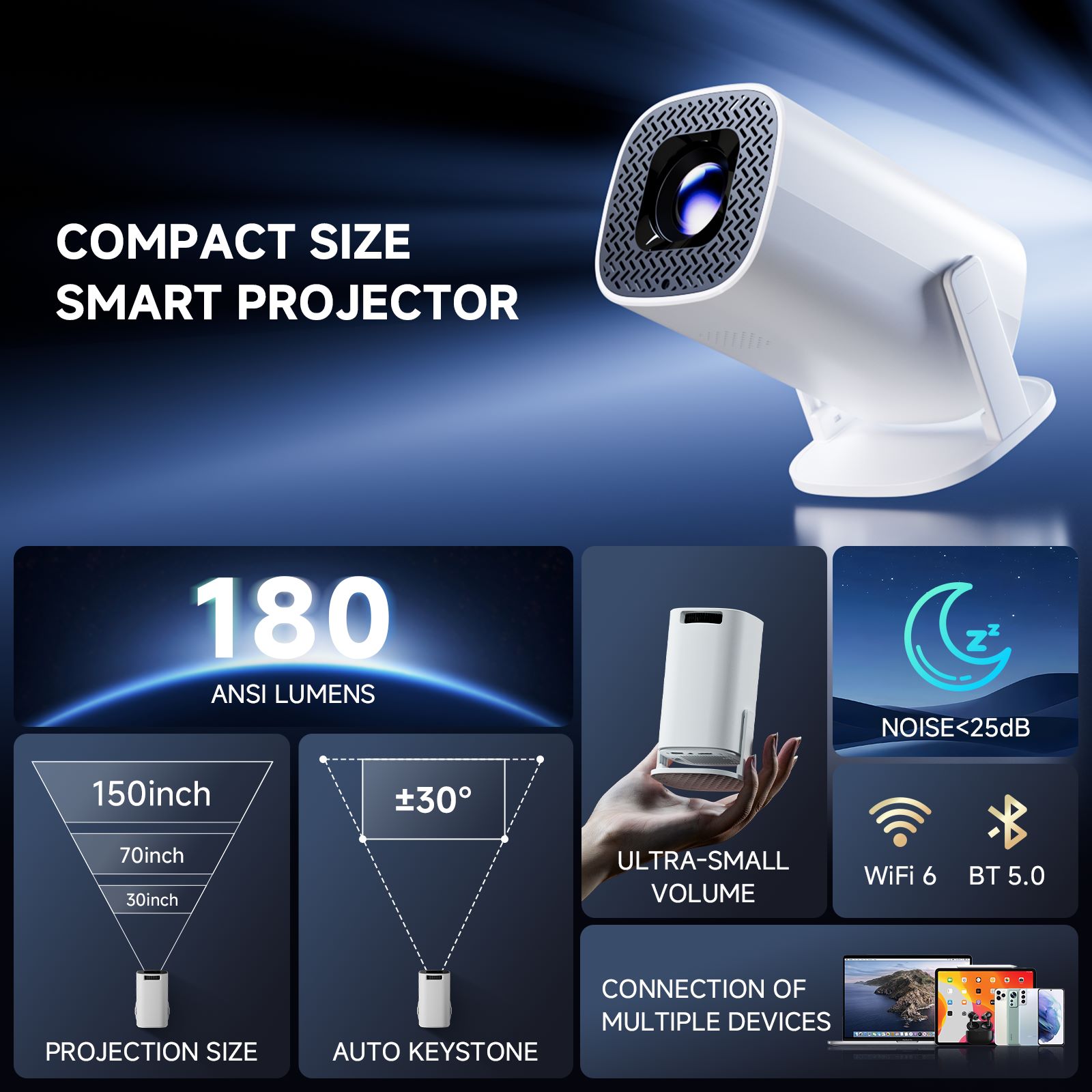 P30 PRO Smart Mini Projector A - Home Cinema Projector recension och pris