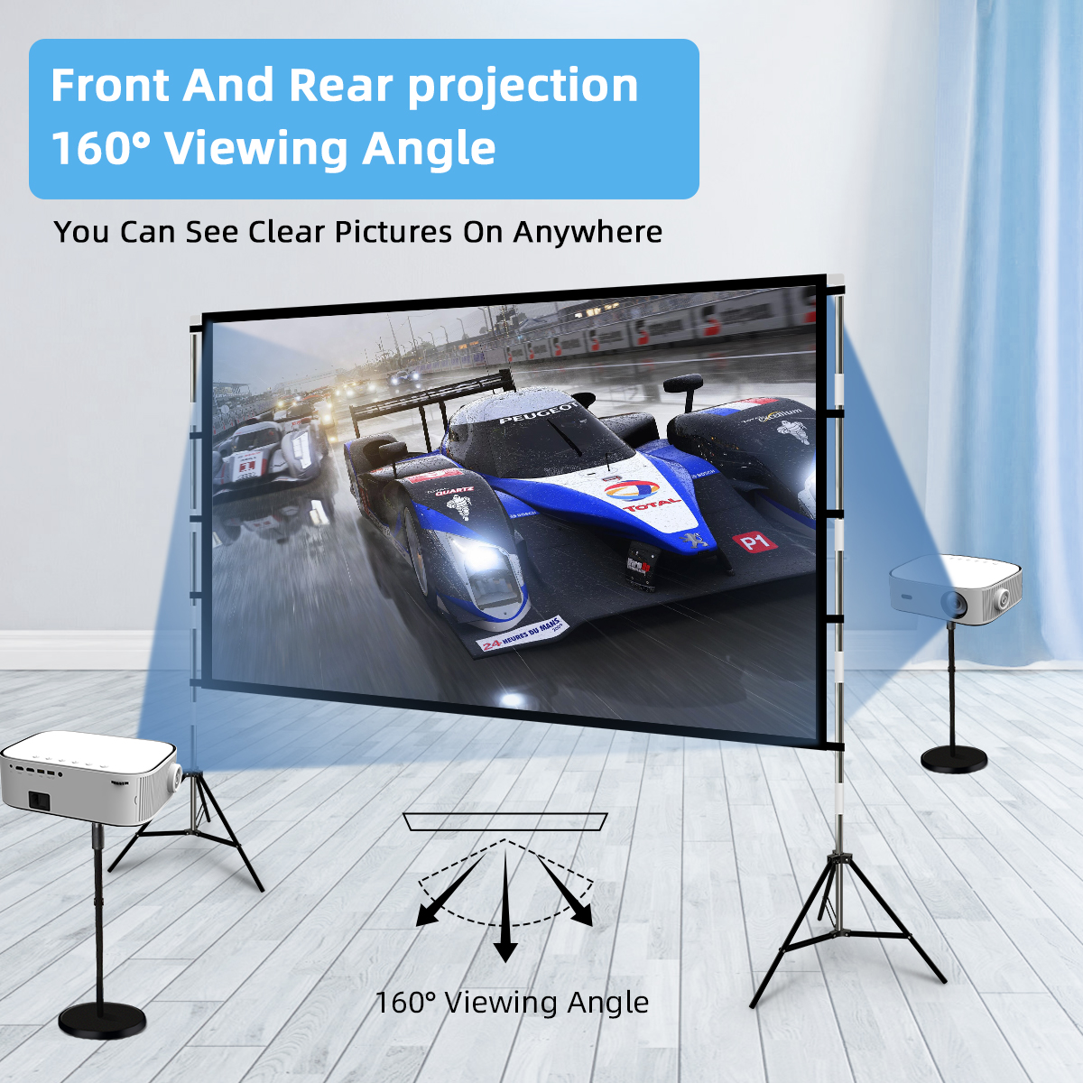 VEIDADZ Projector Screen With  - Projector Carrying Bag recension och pris