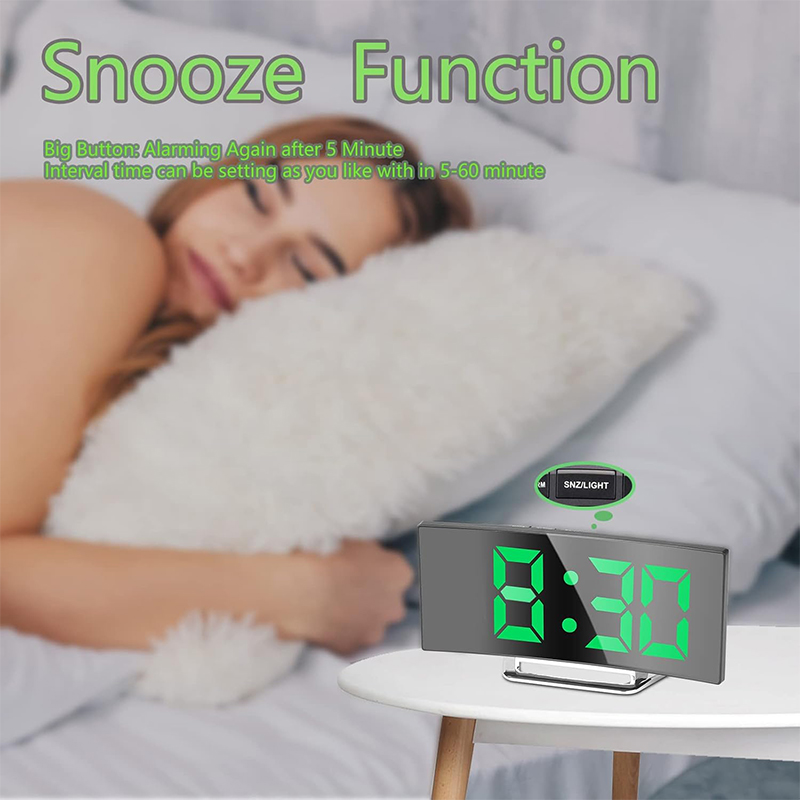 LED Digital Alarm Clock Curved - Home Cinema Screen recension och pris
