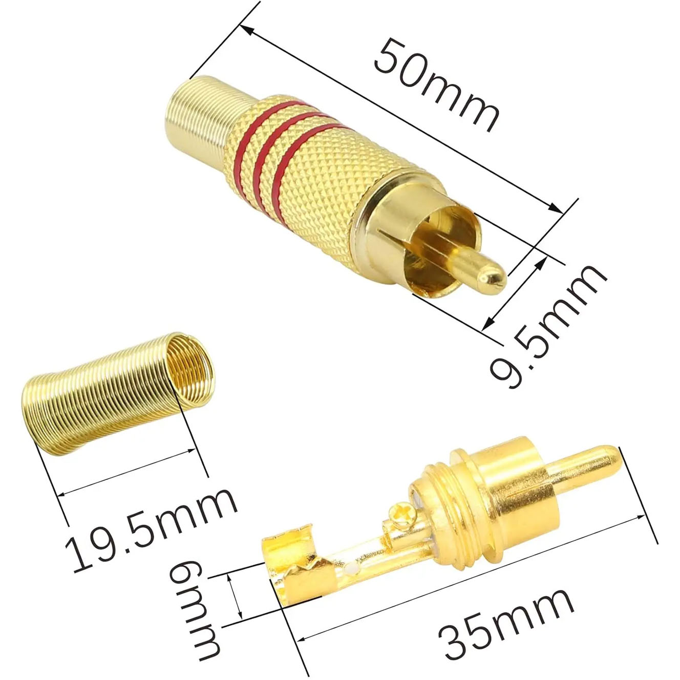 4PCS RCA Plug Gold Plated Sold - Home Cinema Solution recension och pris