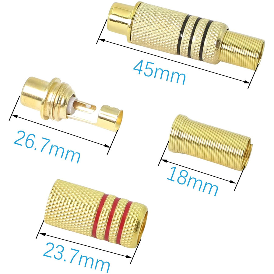 4PCS RCA Plug Gold Plated Sold - Home Cinema Solution recension och pris