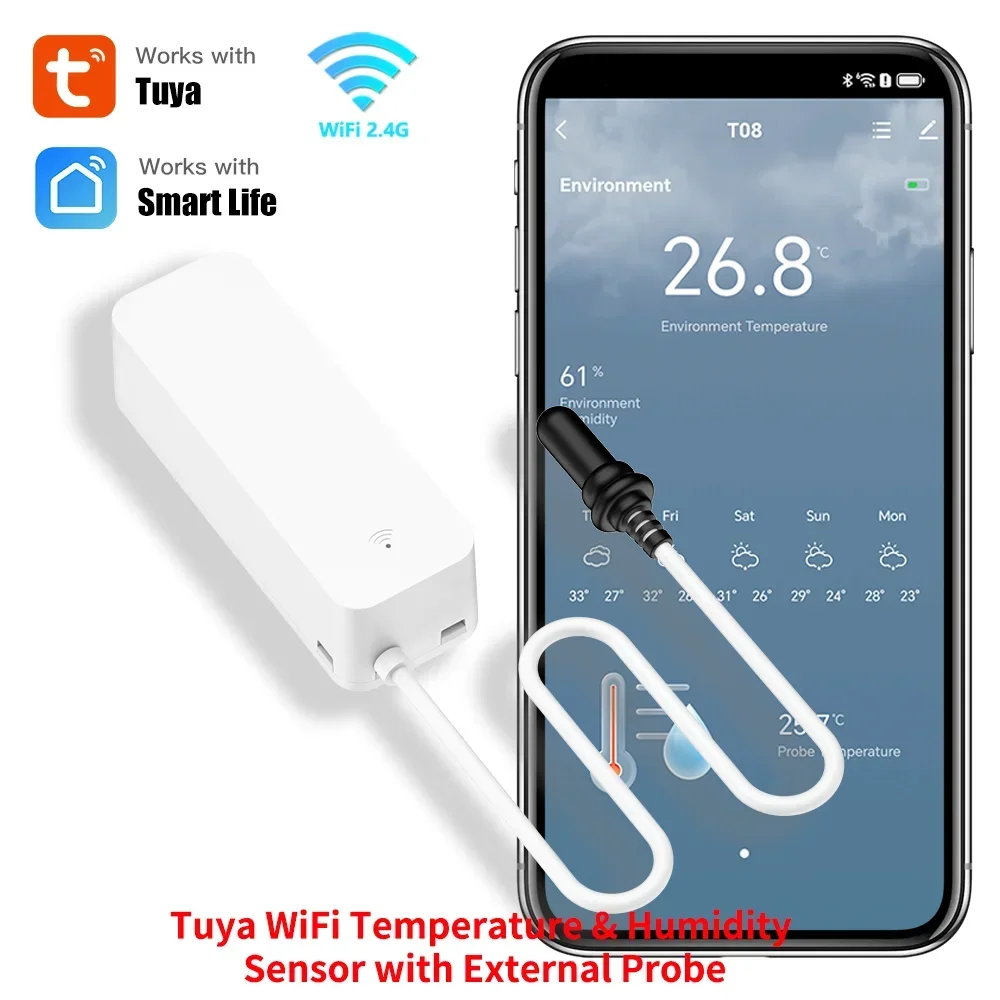 Tuya WiFi Temperature Humidity - Home Cinema Alexa recension och pris